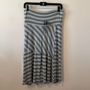 Athleta Shadow Faux Wrap Gray Striped Skirt- Size M